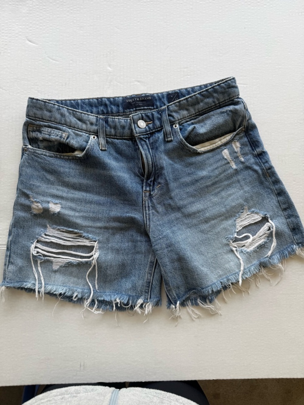 Lucky Brand Women's Distressed Denim Shorts - Blue